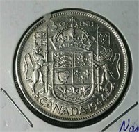 1944 Narrow Date Canada Silver half dollar