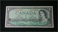 1954 Asterix Note Canada 1 Dollar bill