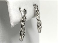 7B- Sterling Silver Diamond (0.10ct) Earrings