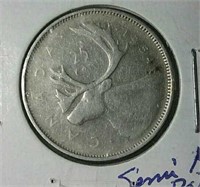 1954 Semi Key Date silver Canada quarter