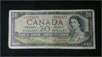 1954 Canada 20 Dollar bill