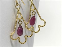 16B- 14k Gold Enhanced Ruby (0.50ct) Earrings