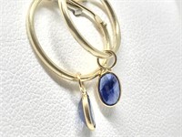20B- 14k Yellow Gold Sapphire (1.10ct) Earrings