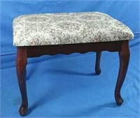 Antique Upholstered stool 21 x14 x 15