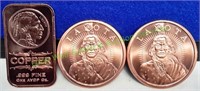 Copper Rounds and Copper Bar