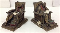 Old Matching Brass Figurine Bookends