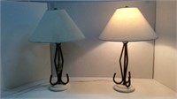 Two Gorgeous Table Lamps With Shades