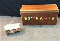 Adorable Personalized Toy Chest With Step Stool
