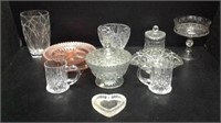 Assorted Pressed Glass & Crystal Glassware