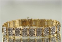 10kt Gold Round cut 2ctw diamond bracelet