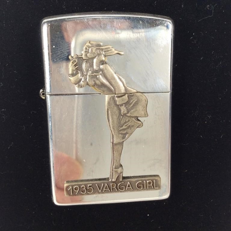 Zippo Varga Girl 1935 Lighter | Dangerfield Auctions, LLC
