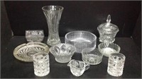 Eleven Assorted Pressed Glassware