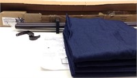 4-42" x 54" Navy Blue Curtains & Rod