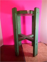 Primitive Green Wooden Plant Stand