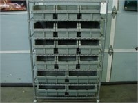 Rolling Cart with 16 Empty Tool Bins