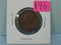 One Quarter 1/4 Anna British Empire India Coin