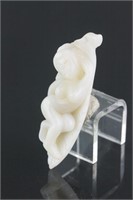 Chinese White Jade Carved Nude Women Pendant