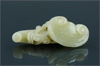Chinese Jade Carved Lingzhi Toggle