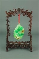 Chinese Jade Toggle with Hang Stand