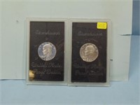 Two 1971-S Eisenhower Ike Proof Silver Dollars in
