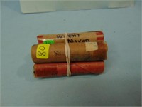 Four Rolls of Wheat Pennies - Mixed, 1941-S, 1949-