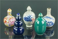 5 Pc Chinese Snuff Bottles