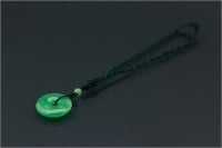 Chinese Hardstone Carved Green Pendant