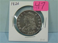 1826 Capped Bust Silver Half Dollar - AU