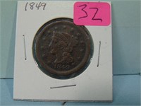 1849 Braided Hair United States Large Cent