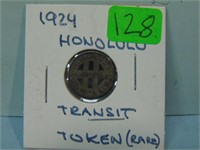 Rare 1924 Honolulu Hawaii Transit Token