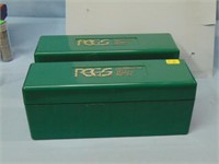 Two PCGS Green Graded Coin Boxes