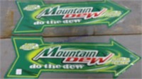 2 Mountain Dew arrow signs, chc of 2 pair