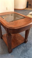 Glass top end table 27 x 18 x 21 tall