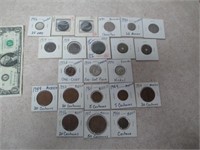Nice Lot of Carded Foreign Coins - Mexico,