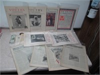 Atq/Vintage Youth Newspaper/Magazine Lot -
