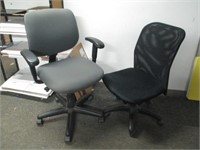 2 Adjustable Office Chairs on Casters