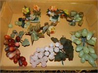 Gorgeous Polished Stone Grapes & Flowers