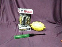 (2)Wilson Footballs w/Inflating Pump