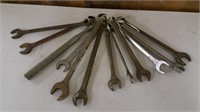 Group of 12 open/bx  end wrenches