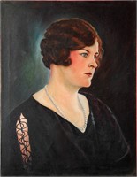 C. 1930 OIL ON CANVAS PORTRAIT OF A WOMAN