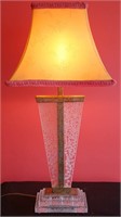A GREAT VINTAGE DECORATED LUCITE TABLE LAMP