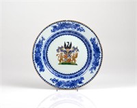 CHINESE EXPORT BLUE & WHITE PORCELAIN PLATE