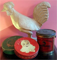 A COLLECTION OF ANTIQUE TINS ETC.