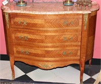 A LATE 20TH C. FRENCH STYLE PARQUETRY COMMODE