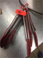 (4) Pairs of Teflon Tip S/S Tongs