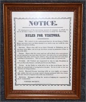 Rules for Visitors Framed Print
