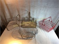 Lot of Assorted Wire Baskets