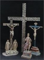 GROUP SPANISH OR SO. AMER. RELIGIOUS CRUCIFIXES