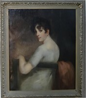 O/C 19THC. PORTRAIT OF A YOUNG LADY
