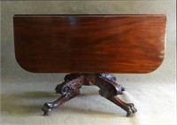 CLASSICALLY CARVED MAHOGANY DROPLEAF TABLE  C.1820